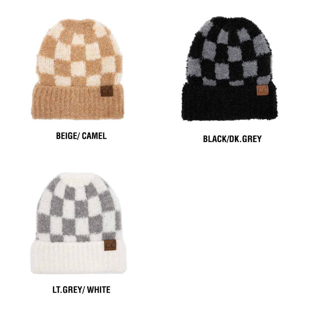 Check Boucle Beanie