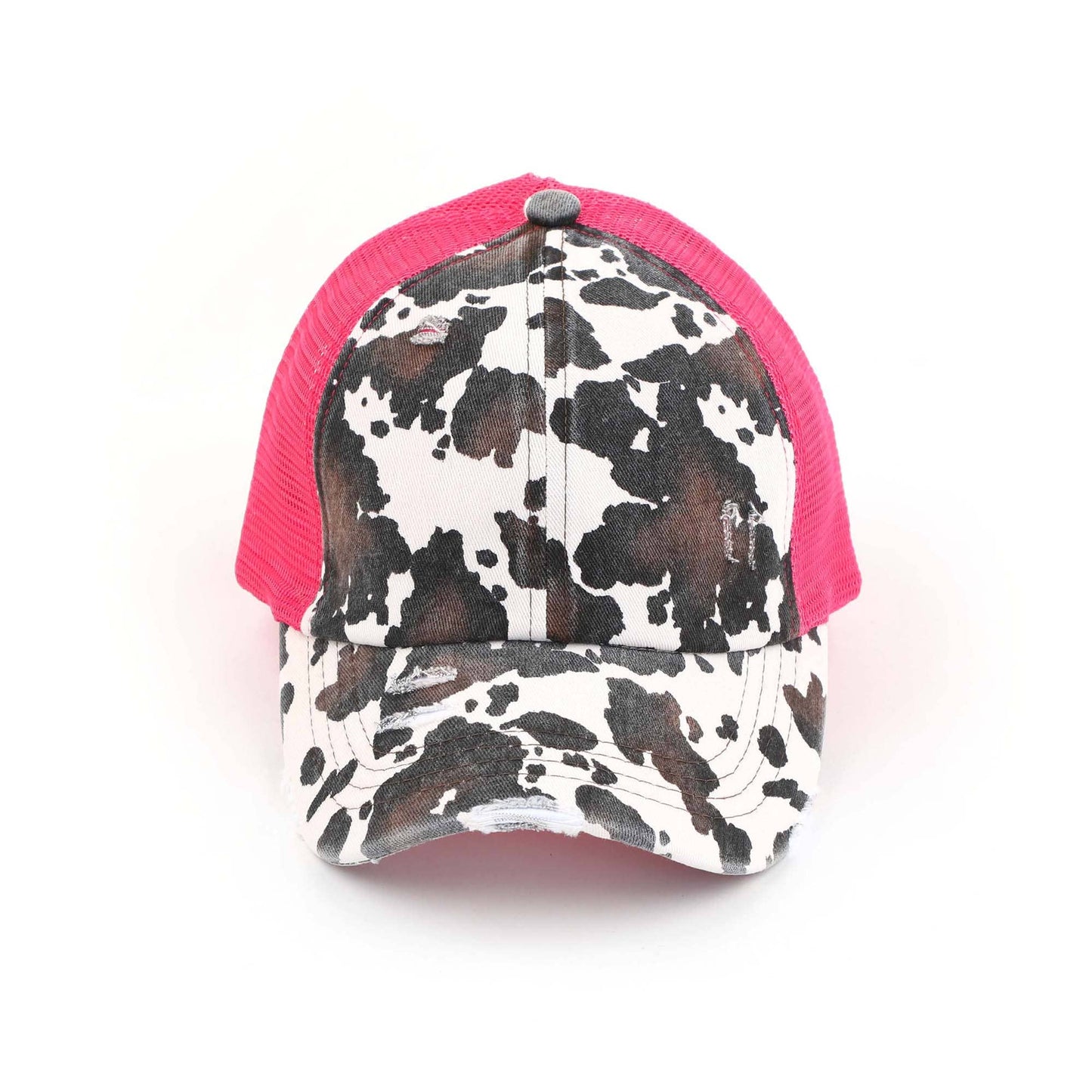Cow Print Pony Cap Criss-Cross