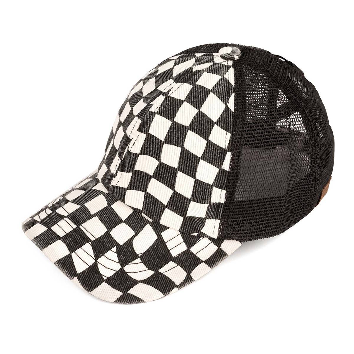 Checkered Pattern Baseball Cap – bratspurpleboutique