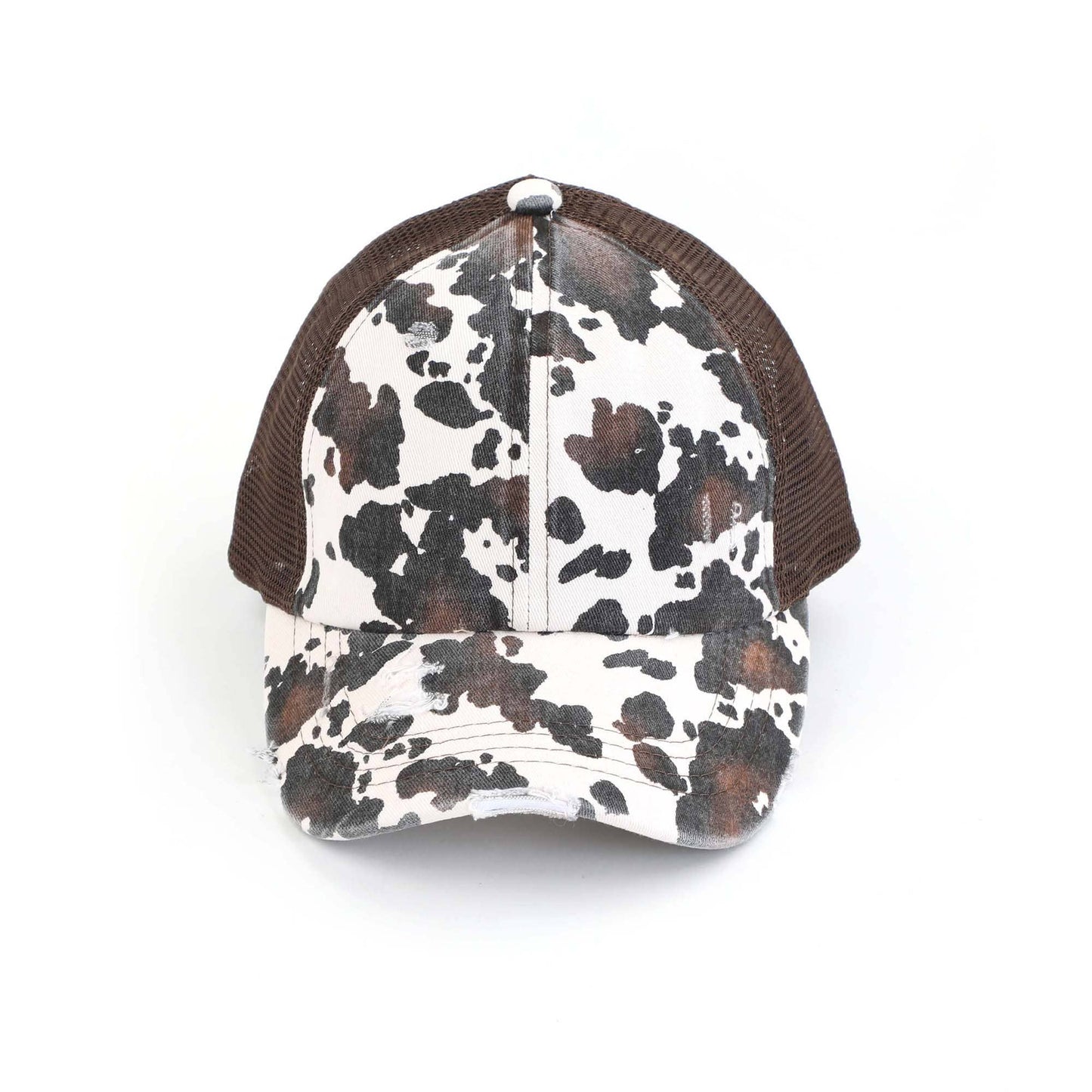 Cow Print Pony Cap Criss-Cross